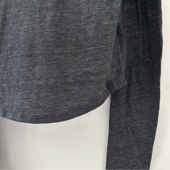 NWT Free People We The Free Turtleneck Long Sleeve Shirt Top Grey Black Medium - Picture 4 of 7